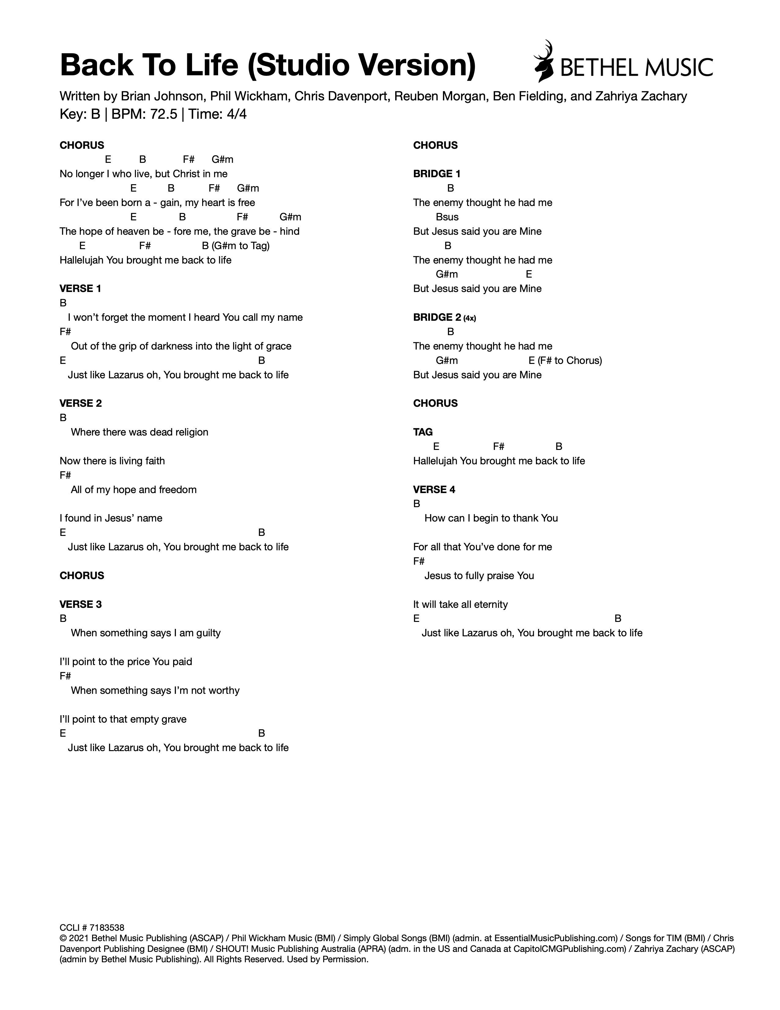 Bethel Music | Back To Life (Studio Version)