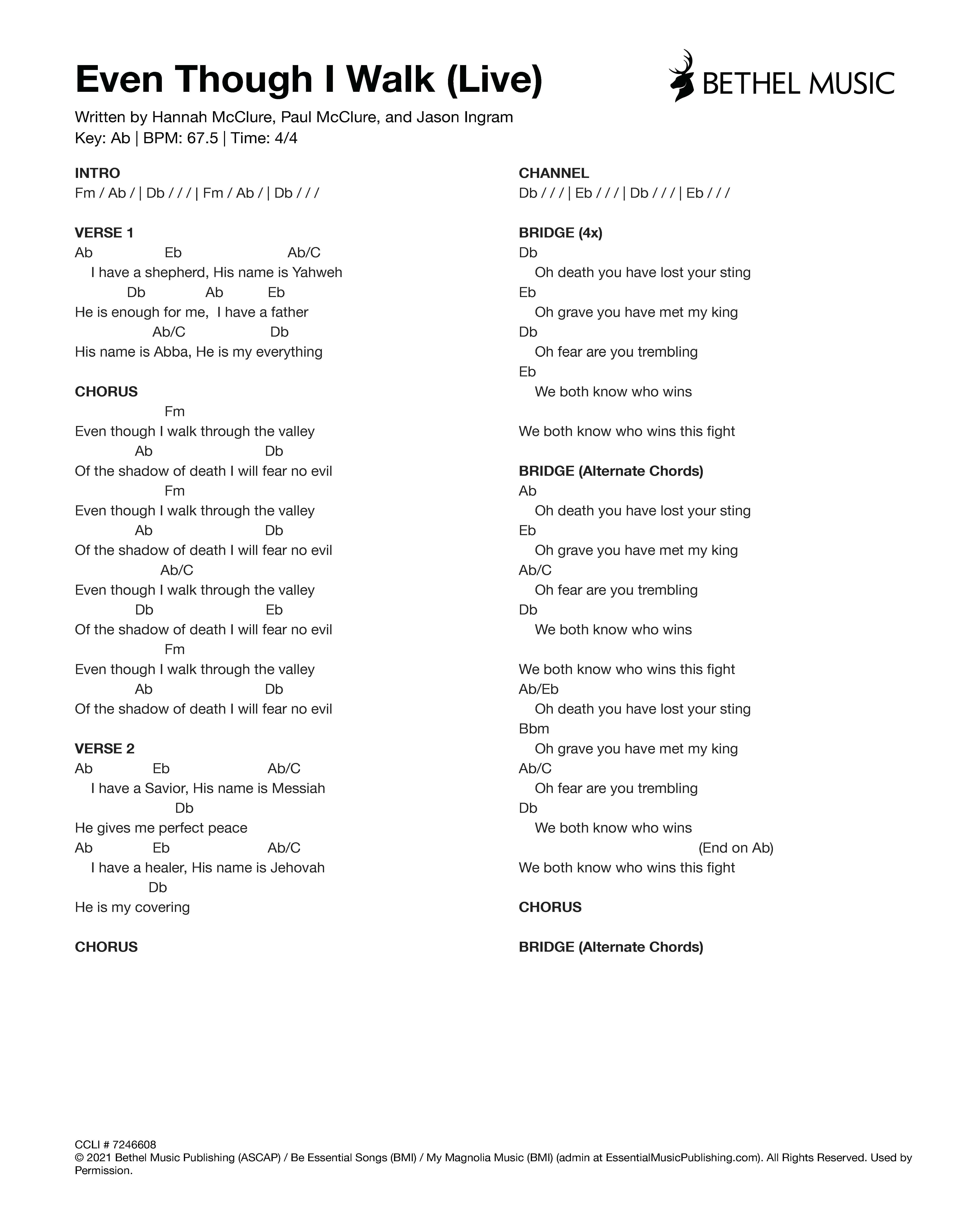 Bethel Music | Even Though I Walk (Live)