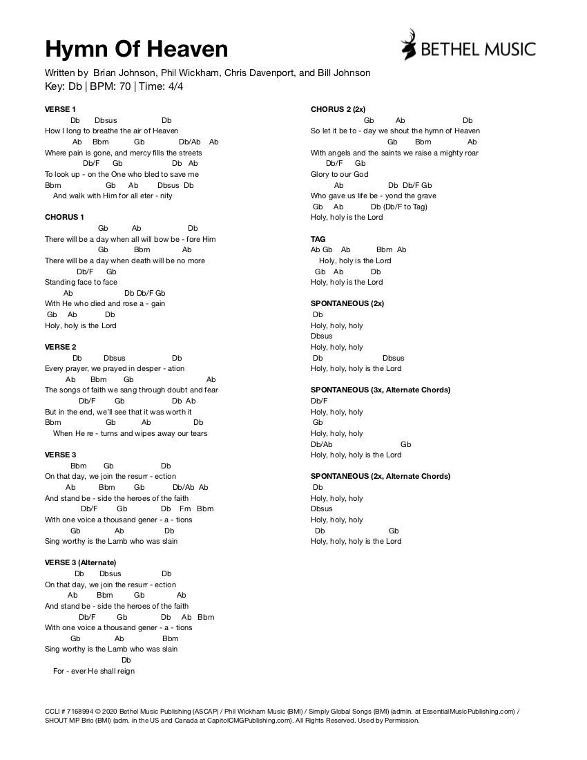 Bethel Music Hymn Of Heaven (Live)