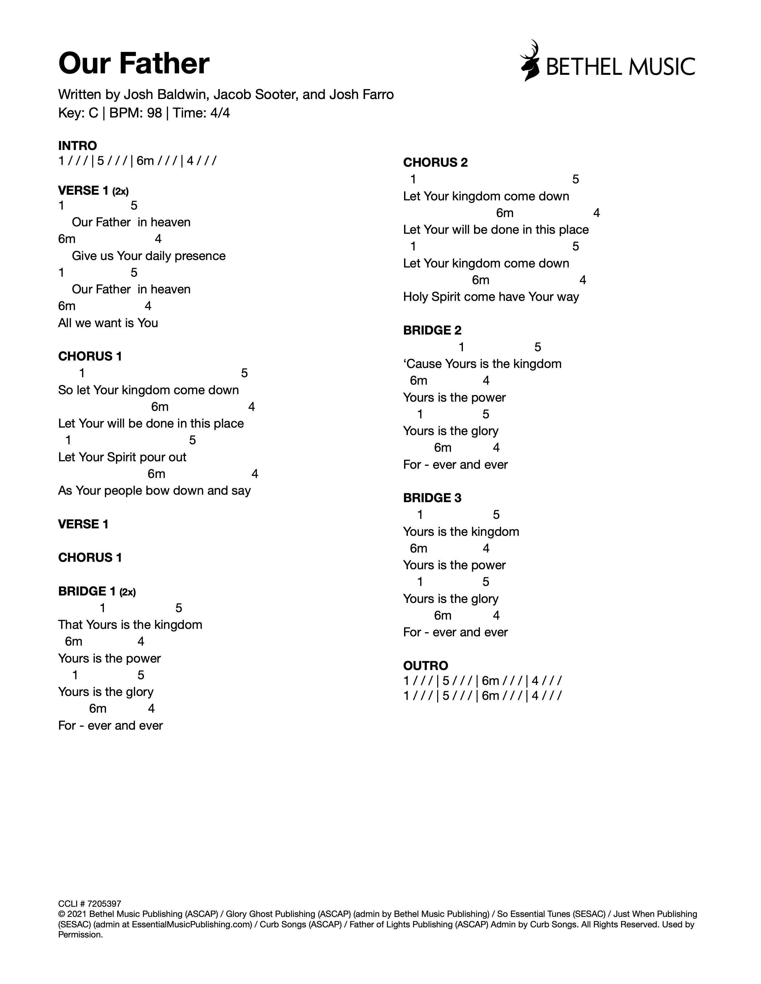 Bethel Music – Our Father Lyrics