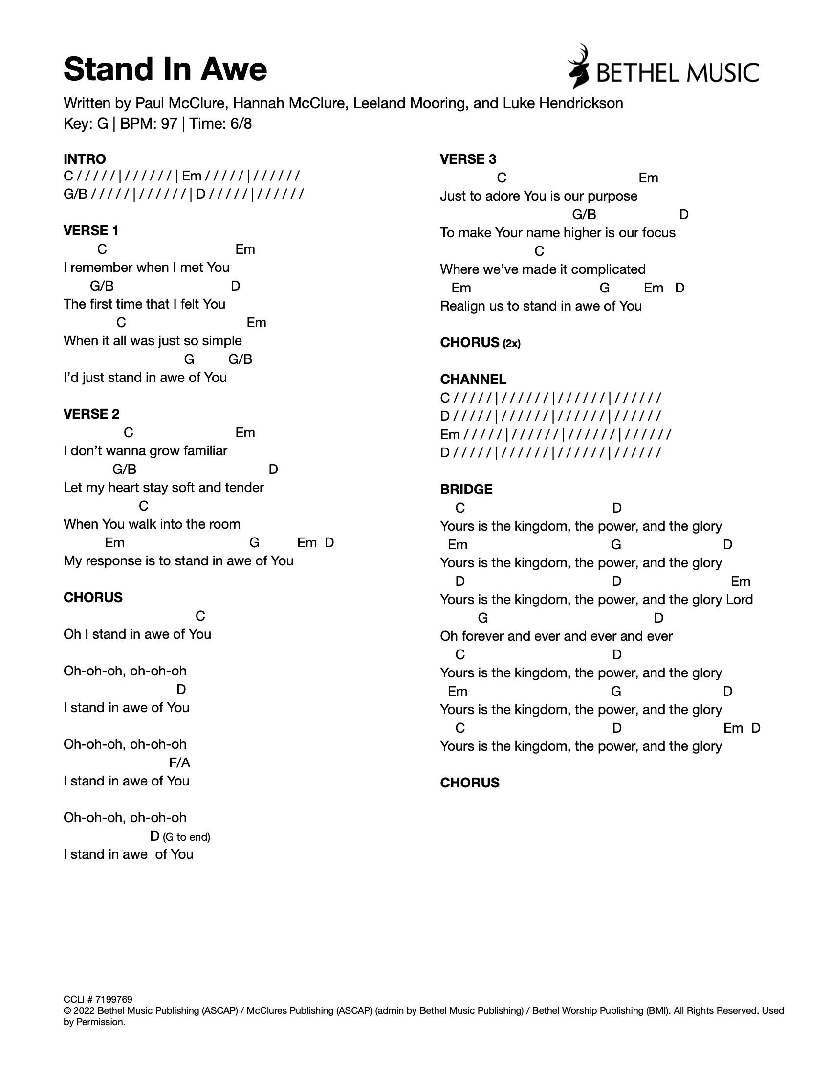 Bethel Music | Stand In Awe