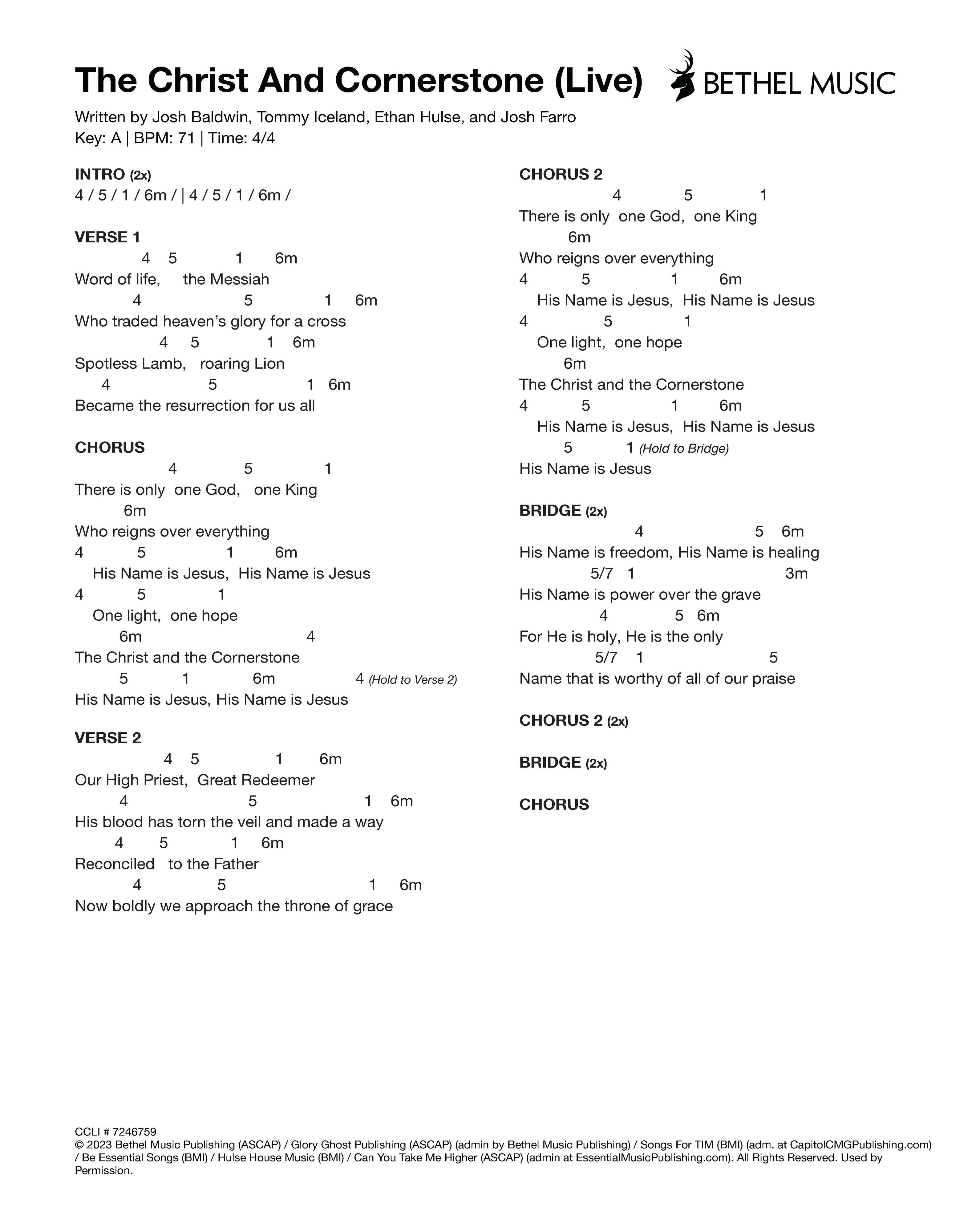 Bethel Music | The Christ And Cornerstone (Live)