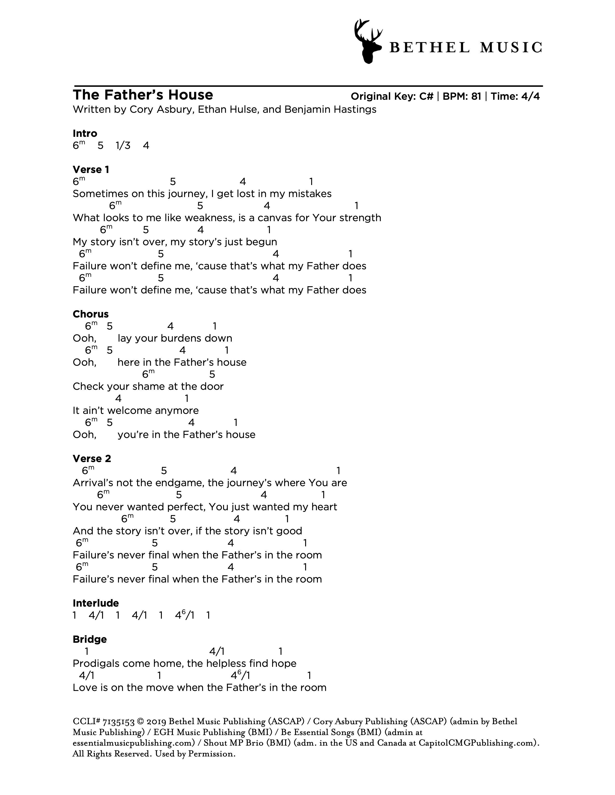 Can't Nobody Chords PDF (Housefires) - PraiseCharts